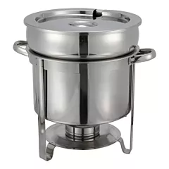 Winco 11 Qt Round Chafing Dish, Stainless Steel - 211W