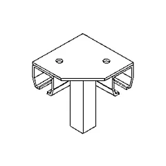 Duratrack Raccord pour joint d'angle de 90° pour murs-rideaux montés au sol (16TBRAF)