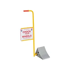 Vestil Wheel Chock with Handle & Sign, 30