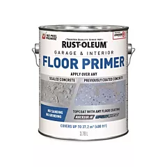Rust-Oleum Apprêt pour planchers de garage et d’intérieur, Gallon, Gris, 3,78 L, 3,78 L, Très mat (348098)