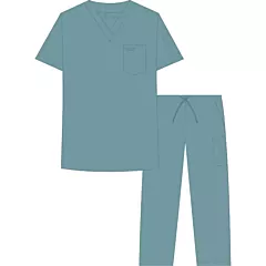 Unisex Lagoon Colour 7 Pocket Drawstring Scrub Set