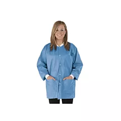 Medicom SafeWear Disposable Lab Coat, Deep Blue, Medium, 12/bag (VM206-8107-B)