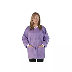 Medicom SafeWear Disposable Lab Coat, Plum Purple, Large, 12/PKG