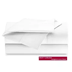 Merit Collection™ T300 60/40 Cotton/Polyester Luxury Sateen Finished Sheets & Pillowcases, White