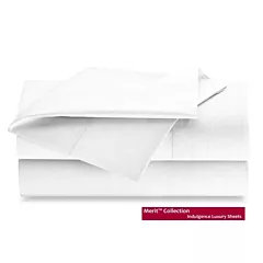 Merit Collection™ Luxury T300 60/40 Cotton/Polyester Sateen Finished Fitted Sheets White