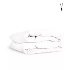 Merit Collection™ 300 Thread Count Sateen Duvet Cover,60/40 Cotton/Polyester,White, ZIPPER On Side