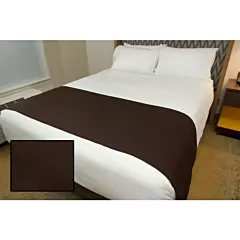 Linen Plus Hospitality Milan Square Bed Runners Chocolate
