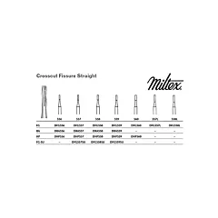 Miltex Carbide Bur, FG #557 Crosscut Fissure Straight 10/pack (VMMILTDFG557)