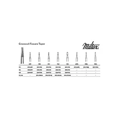 Miltex Carbide Surgical Bur, FG #703 Crosscut Fissure Tapered 10/pack (VMMILTDFG703SU)