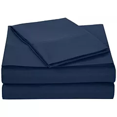Endurance™ T200 60/40 Cotton/Polyester Hospitality Sheets & Pillowcases Color Navy Blue