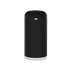 Rubbermaid Round Top Waste Receptacle, 15 US gal., Steel (FGR32EGLBK)