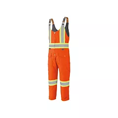Pioneer High Visibility Quilted Duck Overalls, High Visibility Orange, Silver/Yellow, X-Large, Cotton (V2060550-XL)