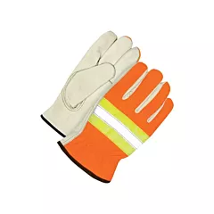 Bob Dale Gloves Classic High Visibility Driver Gloves, X-Large, Unlined, Grain Cowhide, Keystone (20-1-1582-XL)
