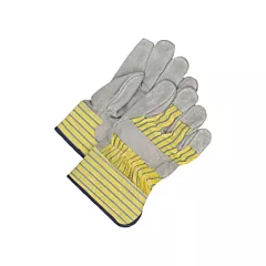 Bob Dale Gloves Gants d'ajusteur classiques avec paume double, Taille unique, Molleton, Cuir de vache refendu, Sécurité, Caoutchouté (30-1-105)