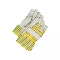 Bob Dale Gloves Fitters Gloves with Patch Palm, One Size, Fleece, Grain Cowhide, Safety, Rubberized (40-1-1511PP)