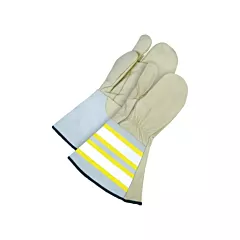 Bob Dale Gloves Mitaine à 1 doigt en cuir de vache fleur à doublure classique, avec manchette