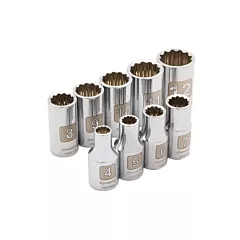 Dynamic Tools 12-Point Metric Socket Set, 1/4