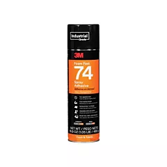 3M Foam Fast 74 Spray Adhesive, 16.9 oz., Aerosol Can, Clear (74-24OZ-CLR)