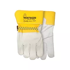 Watson Gloves Double Trouble Gloves, One Size, Unlined, Grain Cowhide, Elastic (A281DP)