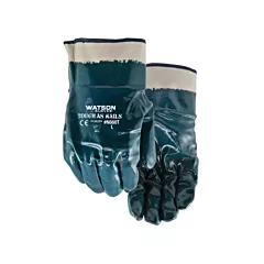 Gants résistants aux produits chimiques Tough-As-Nails, Grand, Coton, Nitrile, Entièrement trempée