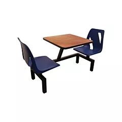 Rodo Industries Inc. Ensemble mural aggloméré de deux sièges, Bleu (DS2W-BU)