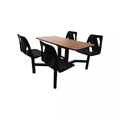 Rodo Industries Inc. Ensemble aggloméré de quatre sièges de plancher, Bleu (DS4F-BU)