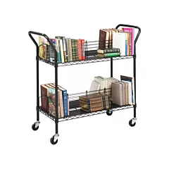 Safco Chariots utilitaires en treillis à deux côtés pour livres, 18-3/4