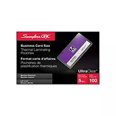 GBC Pochettes laminées pour cartes d'affaires Swingline(MD) GBC(MD) UltraClear(MC), 3-11/16