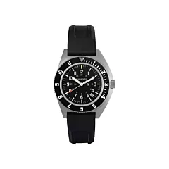 Marathon Montre Steel Navigator avec date sur ensemble bracelet en caoutchouc noir de trois morceaux