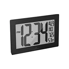 Marathon Self-Setting & Self-Adjusting Wall Clock with Stand, Battery Operated, Wall, Digital (CL030068-BK-BS-NA)