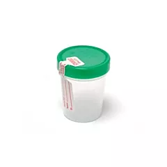4 oz. Specimen Container w/ screw on lid & tamper evident label, Sterile 100/case (VMP250410)