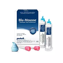 Parkell Blu-Mousse Bite Registration Material Classic (2-minute set)  Split Cartridges 2x50ml Plus 6 Mixing Tips (VMPARK-S438S)