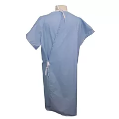 Patient Gown, Reusable, Wingback, Blue (VMTEX51526)
