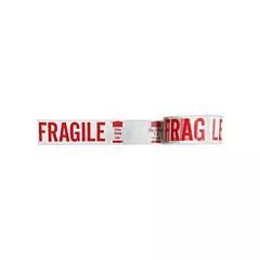 Bilingual Printed Tape – Fragile This Side Up, Red on White, Non Removable, Roll