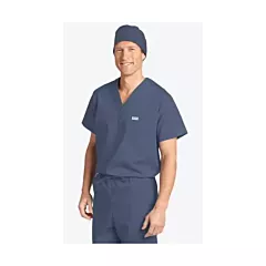 606T MOBB Unisex V-Neck Scrub Top (Men's View)-XS-Postman Blue