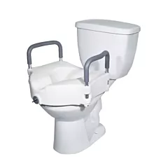 Locking Raised Toilet Seat with Removable Arms