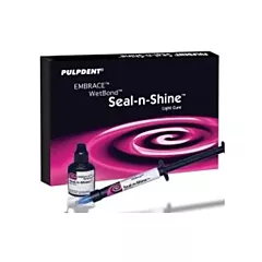 Pulpdent Embrace WetBond Seal-n-Shine, 6 mL bottle, 100 brush tips, brush handle