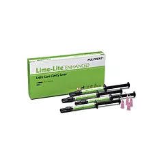 PulpDent  (PULP-LLE) Lime-Lite Enhanced Light Cure Cavity Liner 4 x 1.2ml Syringe + 20 Tips