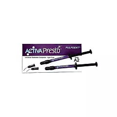 Pulpdent Activa Presto Universal Stackable Composite A3 Shade, 2 x 2.12 mL Syringes + 20 Tips - (PULP-VPF1A3)