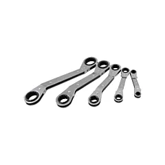 Gray Tools 6-Point Wrench Set, 5 No. of Pieces, Imperial, Ratcheting Box (5205LR)