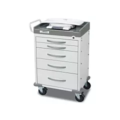 Rescue Cart, White Frame with 6 Drawers 