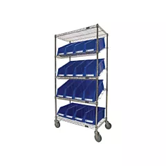 Kleton Slanted Wire Shelf Cart with Bins