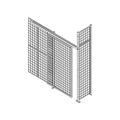 Kleton Porte à glissière robuste pour cloison en treillis métallique