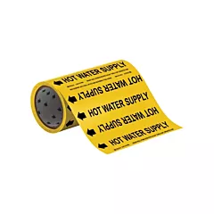 Brady Marqueurs de tuyau à profil rond «Hot Water Supply», 0