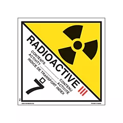 Incom Top Tape & Label Category 3 Radioactive Materials TDG Shipping Labels