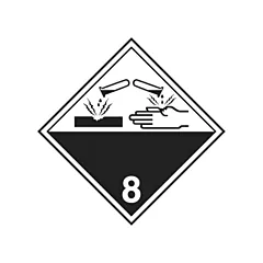 Incom Top Tape & Label Corrosive Materials TDG Shipping Labels, 4