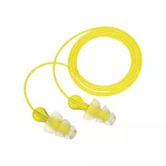 3M Bouchons d'oreilles réutilisables à trois brides E-A-R(MC), Avec cordon, 26 NRR dB, Taille unique, CSA classe AL, Vrac - Sac en poly (P3000)
