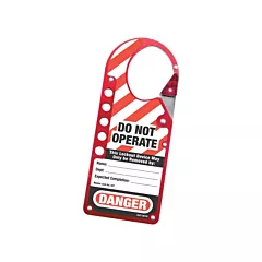 Master Lock Labeled Snap-on Hasps, 5 Max. No. of Padlocks, Red (427)