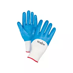 Zenith Safety Products Seamless-Knit Medium-Weight Coated Gloves, Small/7, 13 Gauge, Cotton, Nitrile, 3/4 Dipped