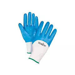 Zenith Safety Products Gants enduits et tricotés sans coutures de poids moyen, Moyen/8, 13 Calibre, Coton, Nitrile, Trempés aux 3/4
